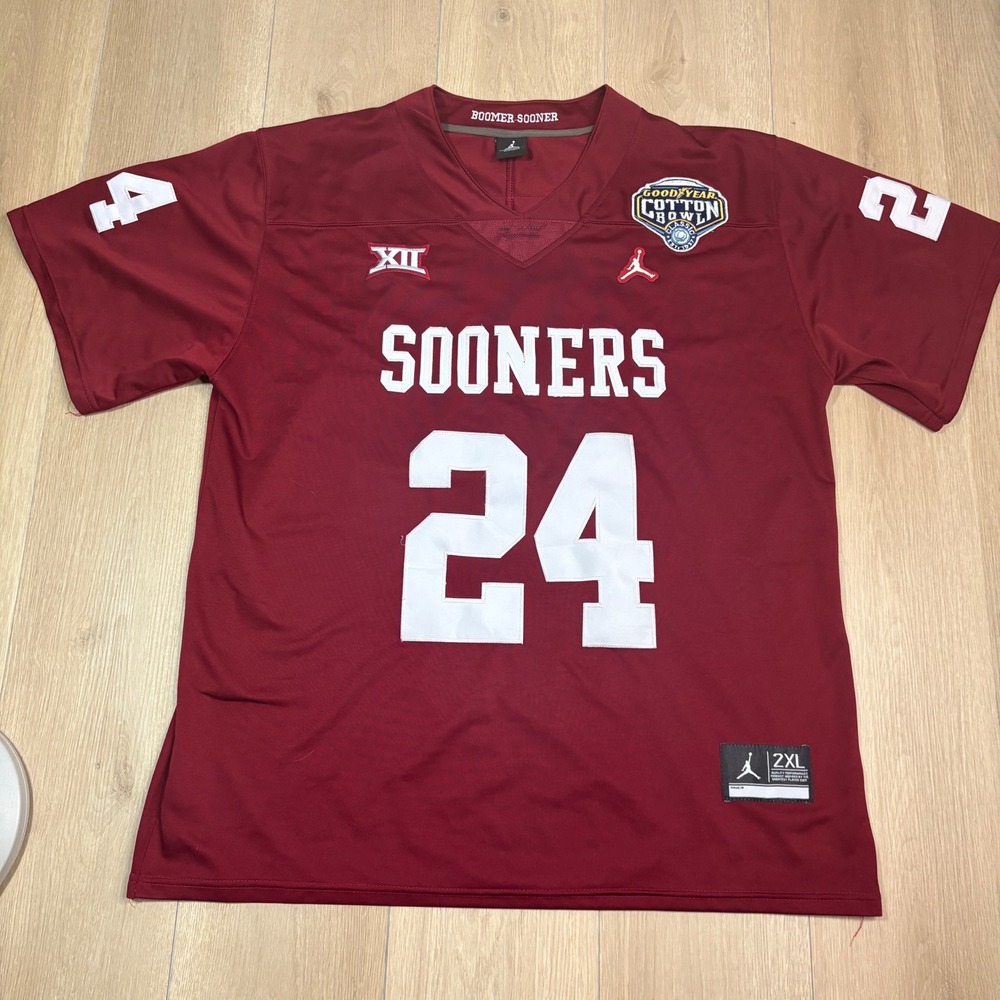 Jordan Oklahoma Sooners Crimson #24 Football Jersey - Men’s 2XL